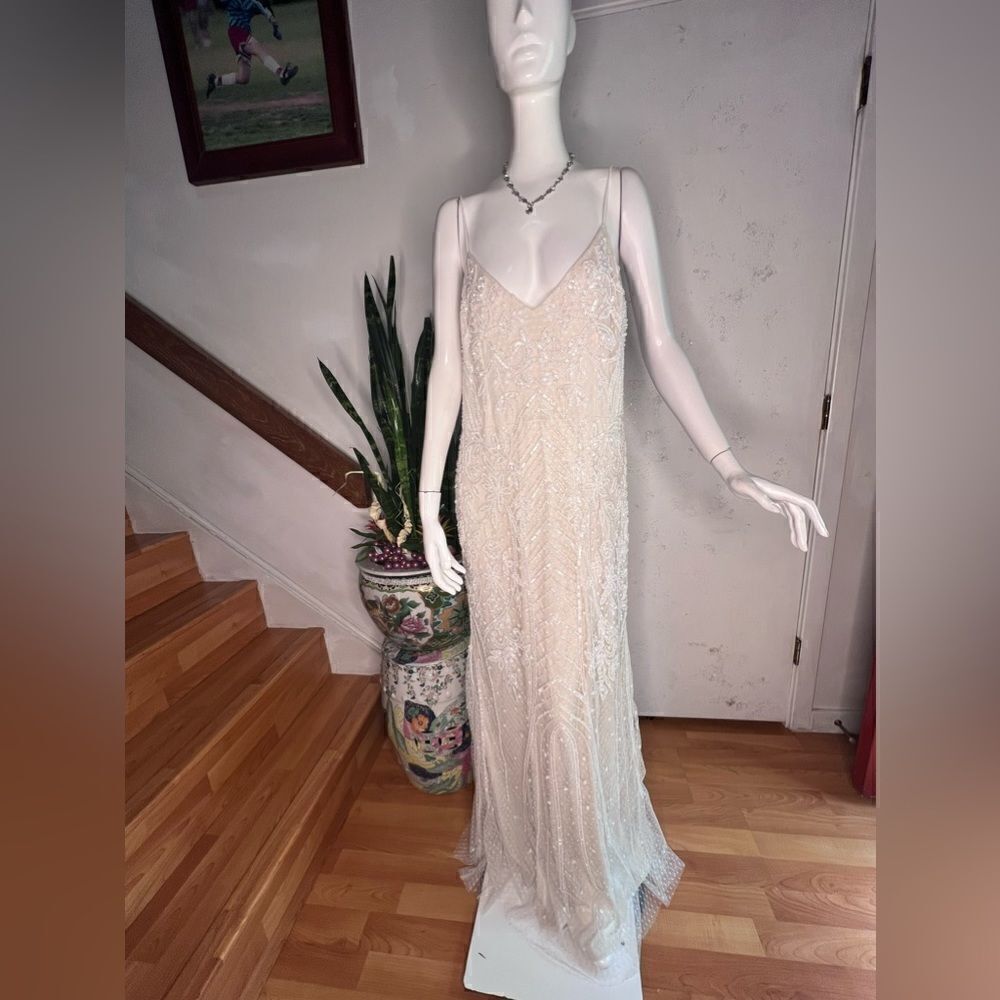 Ivory Beaded Maxi Slip Dress - Picture 3 of 8